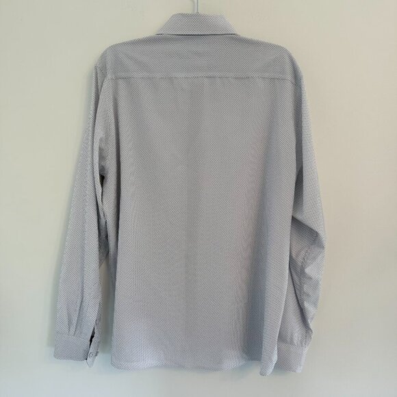 Tom Baine Slim Fit Dress Shirt XXL Blue/White Micro Dot Pattern ๐โจ - Picture 5 of 5